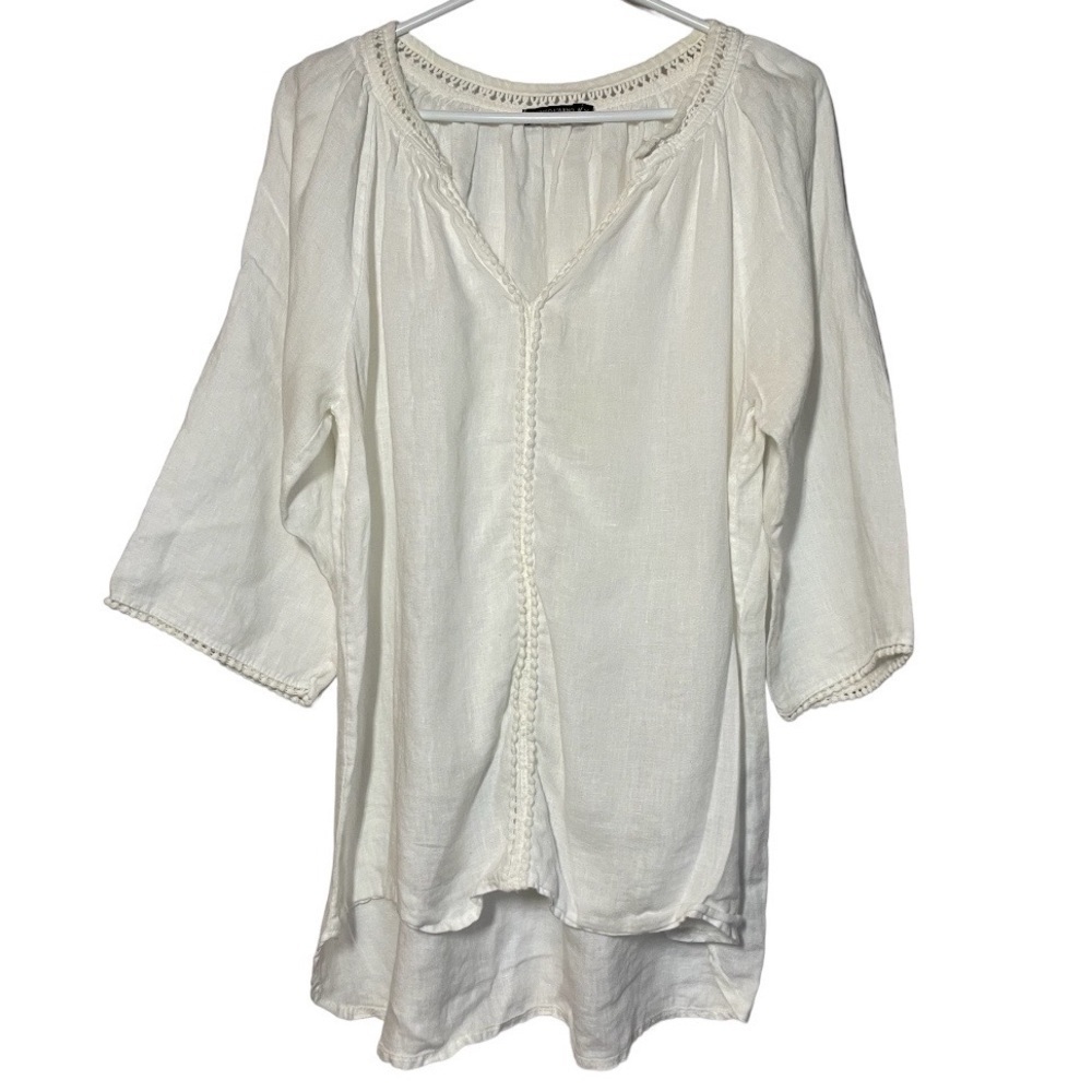 Lungo L’arno Made in Italy Linen Tunic Top size 1X